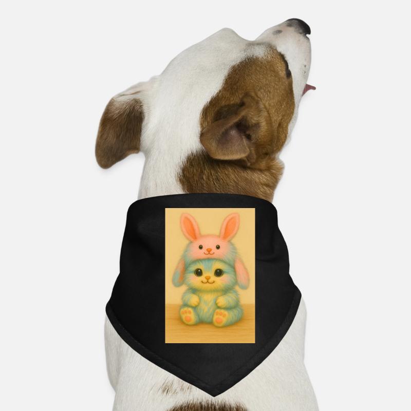 Pastel Plush Bunny Duo Dog Bandana