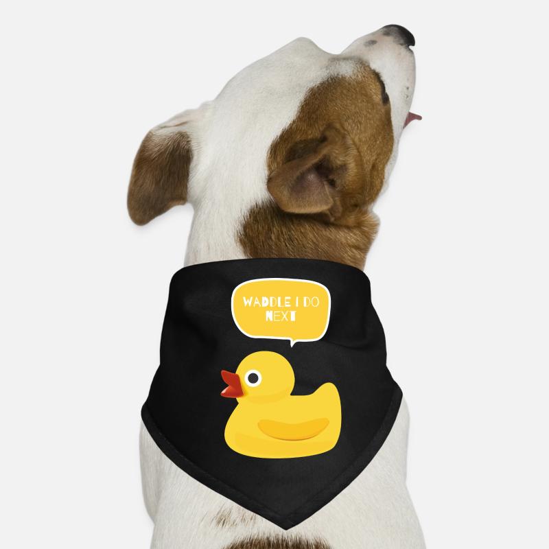 Waddle I Do Next Duck Design - Dog Bandana - black