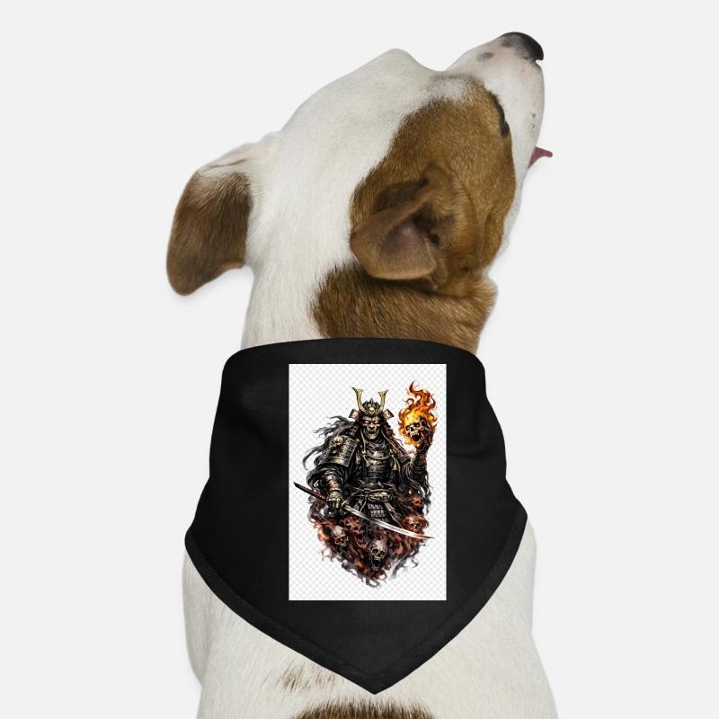 Flammenschädel-Samurai Hunde-Bandana