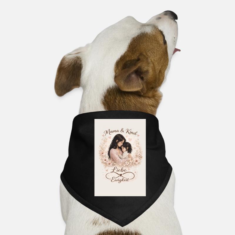Ewige Liebe Mutter und Kind  - Hunde-Bandana - Schwarz