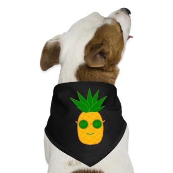 Kawaii Ananas Kawaii Früchte Kawaii Obst - Hunde-Bandana - Schwarz - Vorne