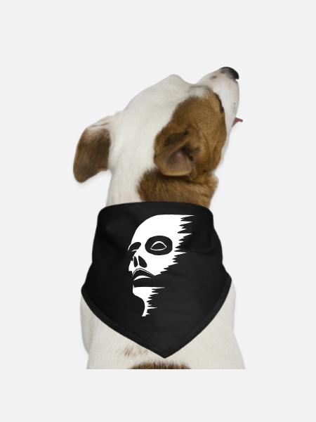 Ghostly face - Dog Bandana - black - Front