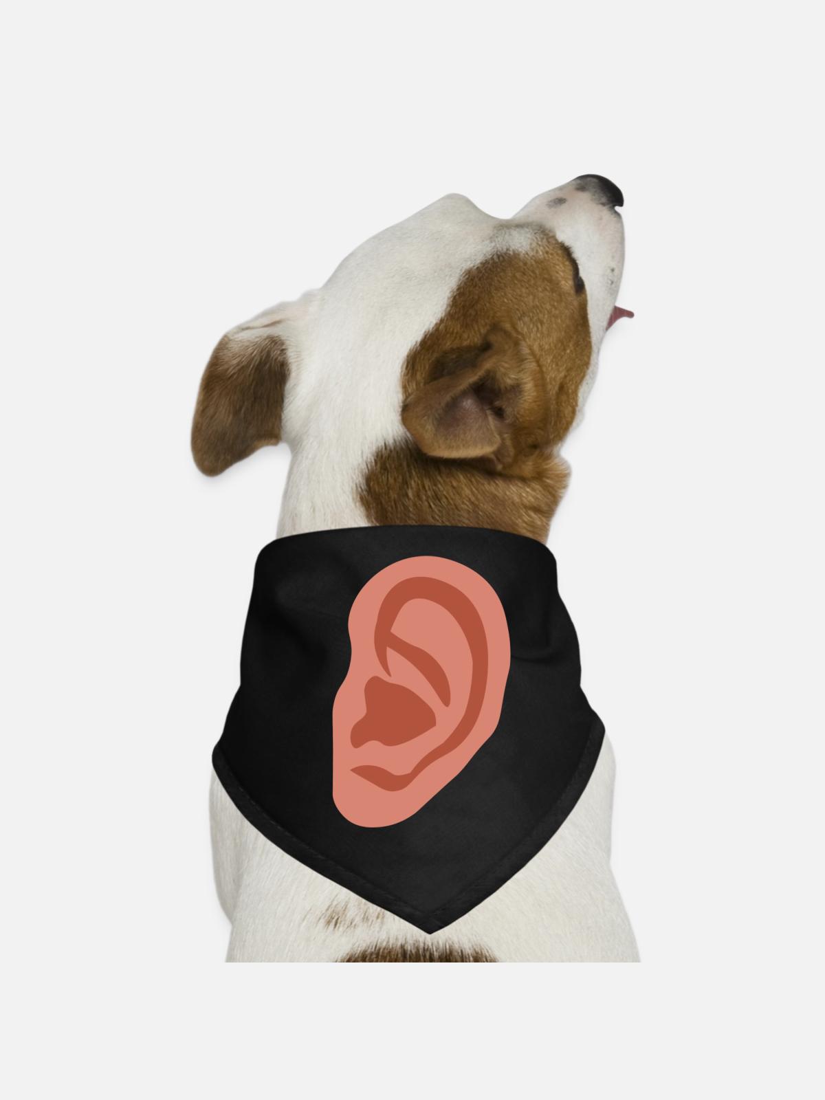 Big ear - Dog Bandana - black - Front