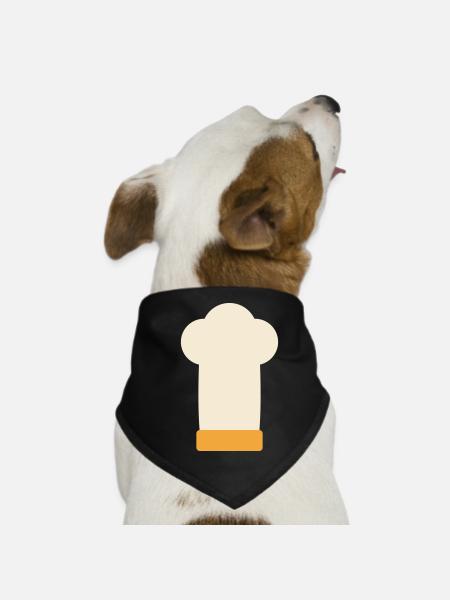 Chapeau de chef, chef, chef, maître du grill, cadeau - Bandana pour chien - noir - Devant