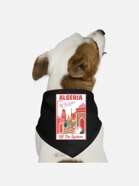 Algeria Off The System – Colorful Landscape - Dog Bandana - black - Front