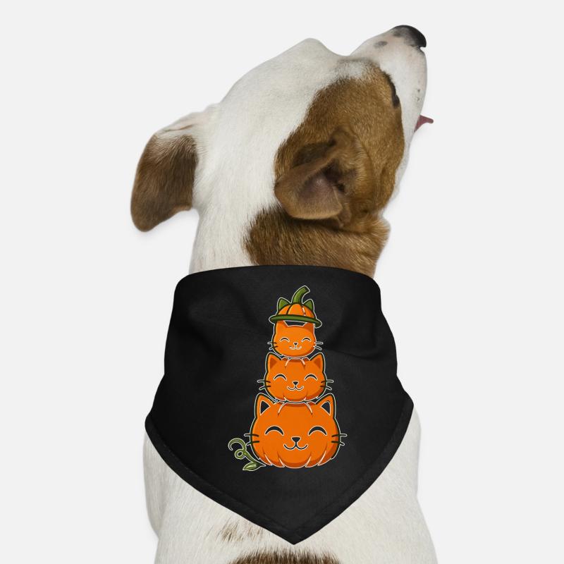 Fröhliche Kürbiskatzen-Stack Hunde-Bandana