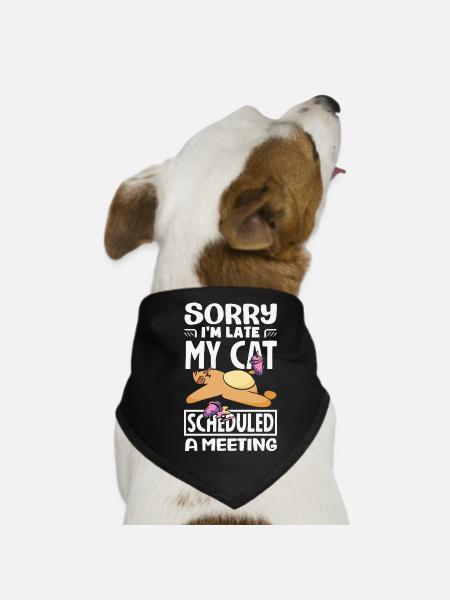 Tut Mir Leid, Dass Ich Zu Spät Komme. - Hunde-Bandana - Schwarz - Vorne