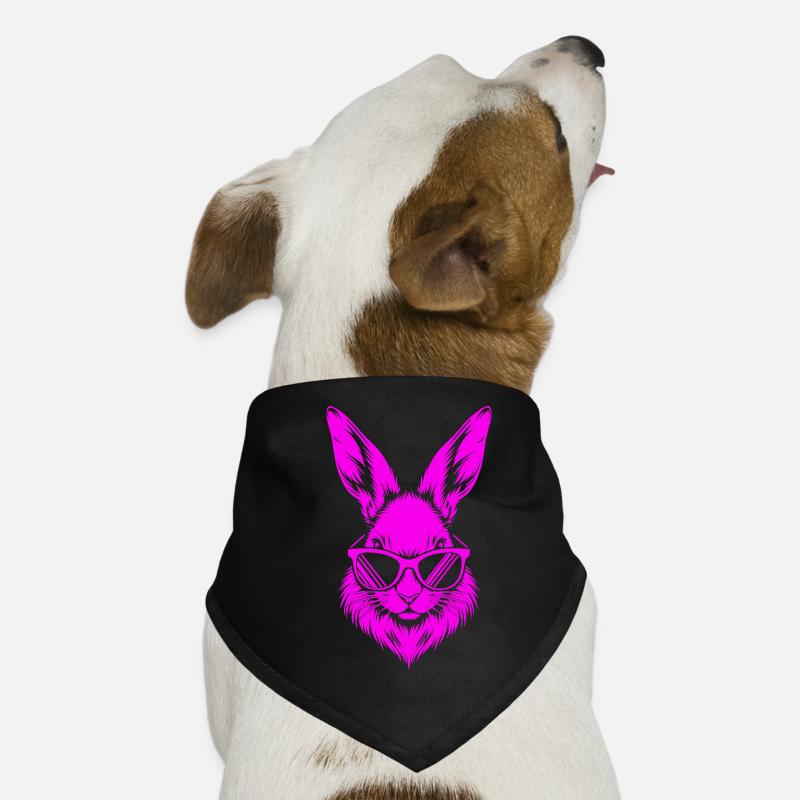 Lapin néon avec des lunettes de soleil Bandana pour chien