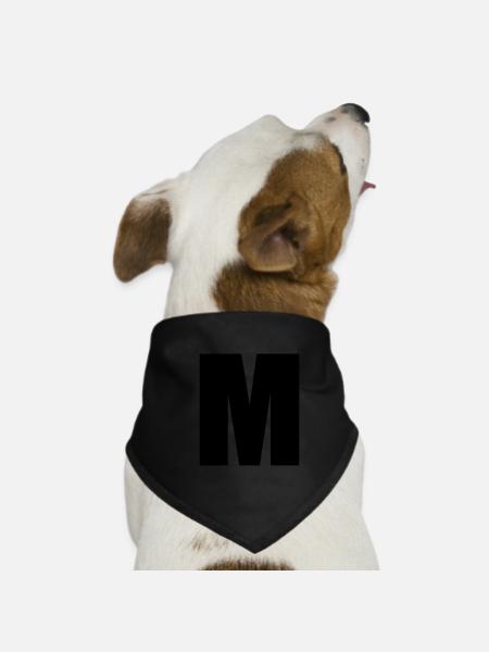 buchstabe M - Hunde-Bandana - Schwarz - Vorne