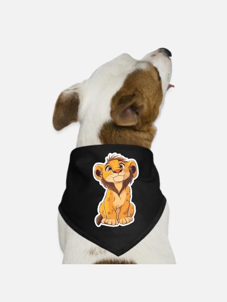 Lion - Bandana pour chien - noir - Devant