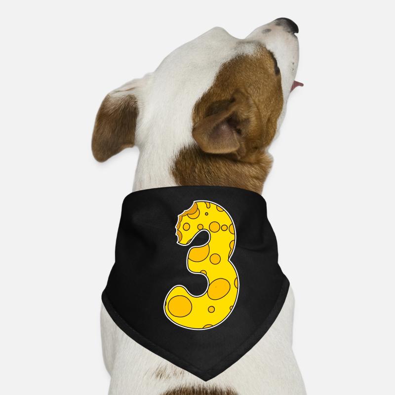 Zahl 3 - Drei - Dritter Hunde-Bandana