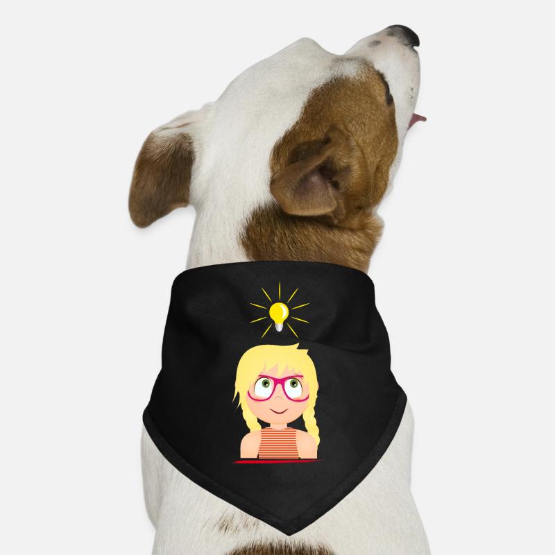 Fille avec des lunettes et une ampoule lumineuse Bandana pour chien