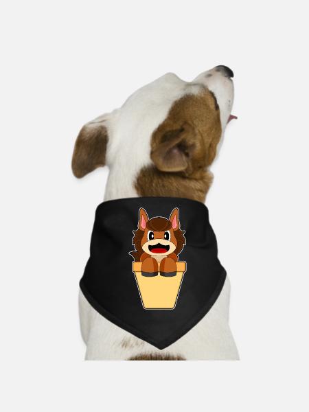 Horse Cream Cone - Dog Bandana - black - Front