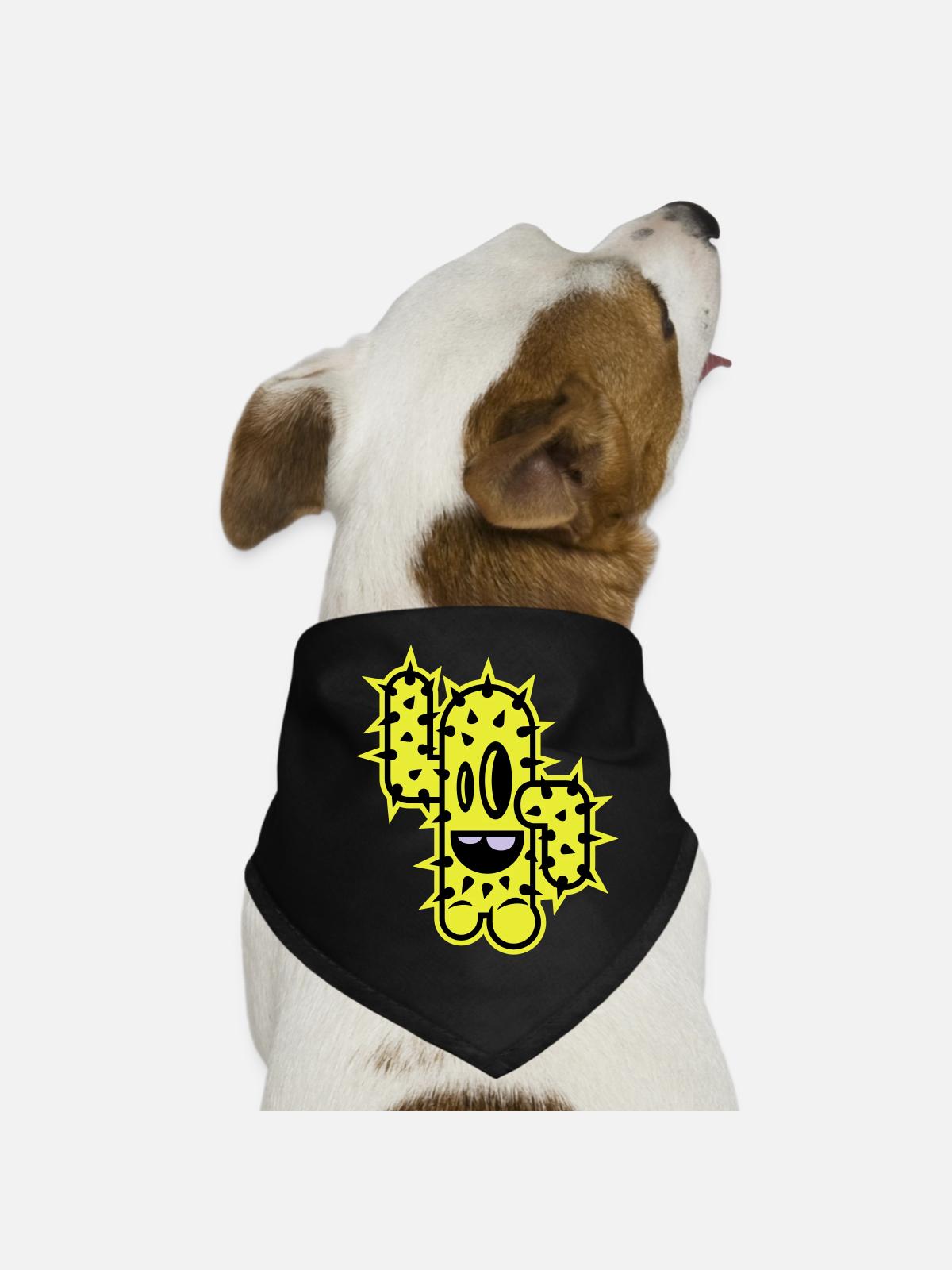 cactus high five comic - Dog Bandana - black - Front