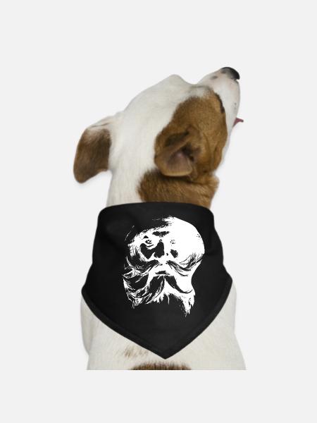 Retro Santa Claus Face - Dog Bandana - black - Front