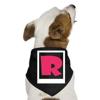 Schlichtes rosa Gothic R - Hunde-Bandana - Schwarz - Vorne