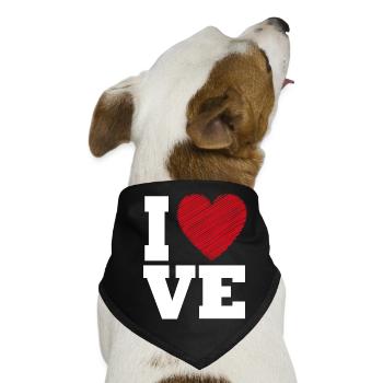Liebesherz-Typografie für den Valentinstag - Hunde-Bandana - Schwarz - Vorne