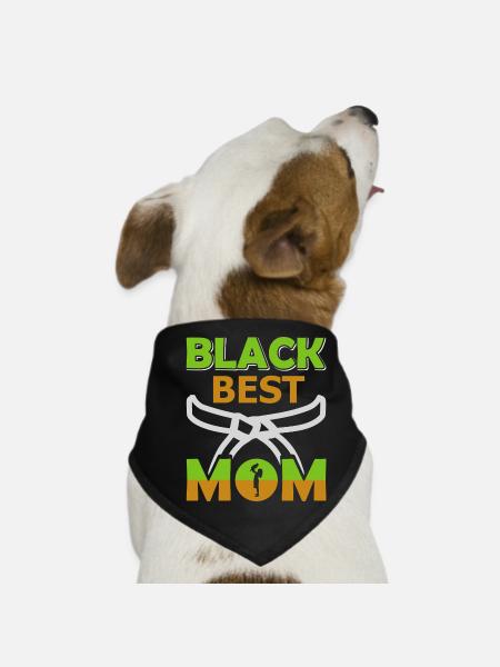 Schwarzes Bestes Mama-Shirt Stolze Mutter Geschenk - Hunde-Bandana - Schwarz - Vorne
