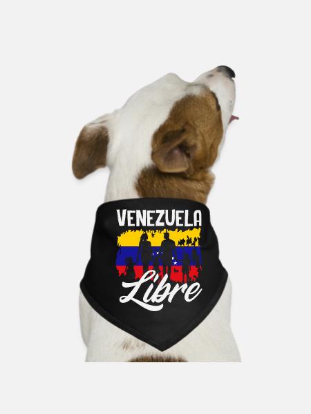 Venezuela Flagge Stolz & Heimat Venezuela - Hunde-Bandana - Schwarz - Vorne