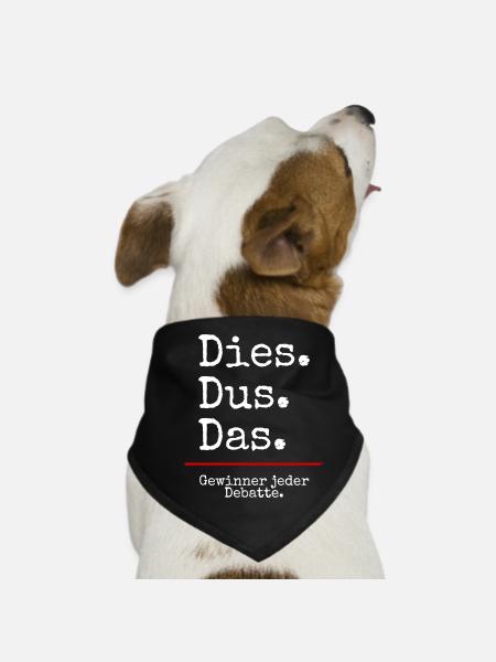 Dies Dus Das Debatte (black) - Hunde-Bandana - Schwarz - Vorne