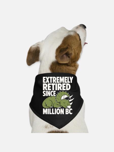 Extremely Retired Triceratops Humor - Hunde-Bandana - Schwarz - Vorne