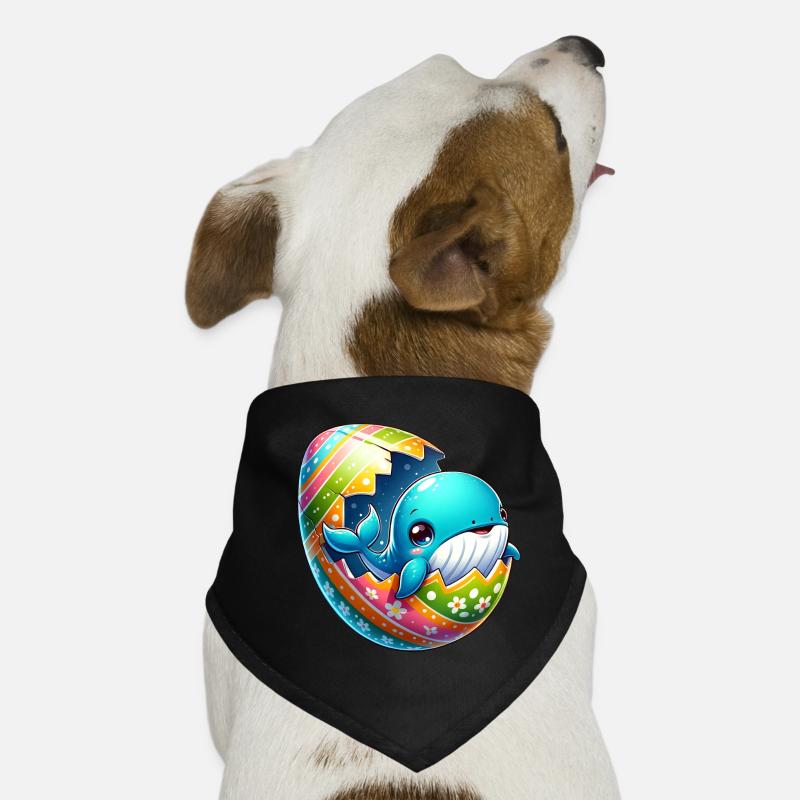 Éclosion de baleine colorée de dessin animé d’oeuf de Pâques Bandana pour chien