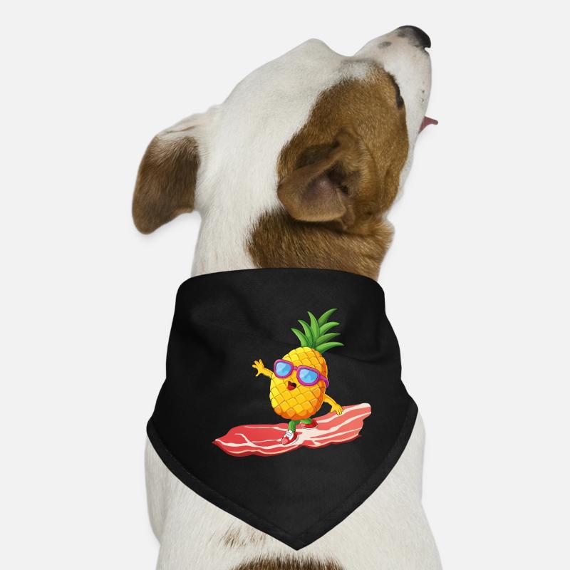 Ananas drôle cool sur l’onde de bacon Bandana pour chien