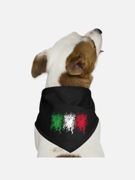 Tricolor - Italian flag - Dog Bandana - black - Front