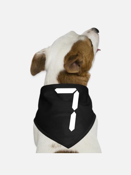 digitale_zahl_7 - Hunde-Bandana - Schwarz - Vorne