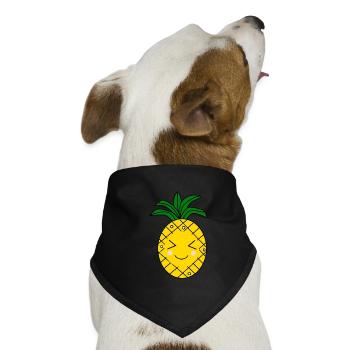 Kawaii Ananas Kawaii Früchte Kawaii Obst - Hunde-Bandana - Schwarz - Vorne