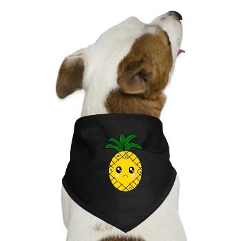 Kawaii Ananas Kawaii Früchte Kawaii Obst - Hunde-Bandana - Schwarz - Vorne