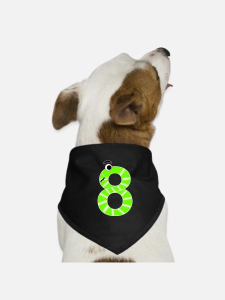 Number 8 Snake Kids - Dog Bandana - black - Front