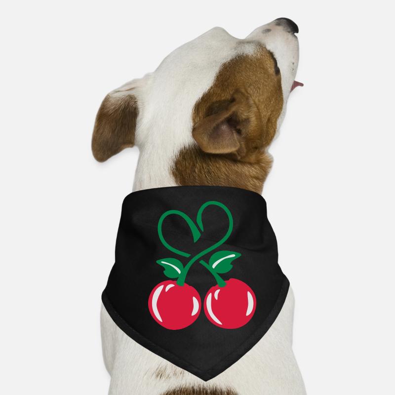 kirschen herz - Hunde-Bandana - Schwarz