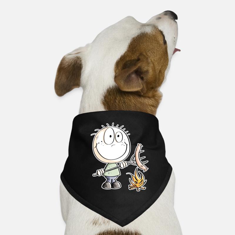 Funny sausage grilling stick figure Dog Bandana