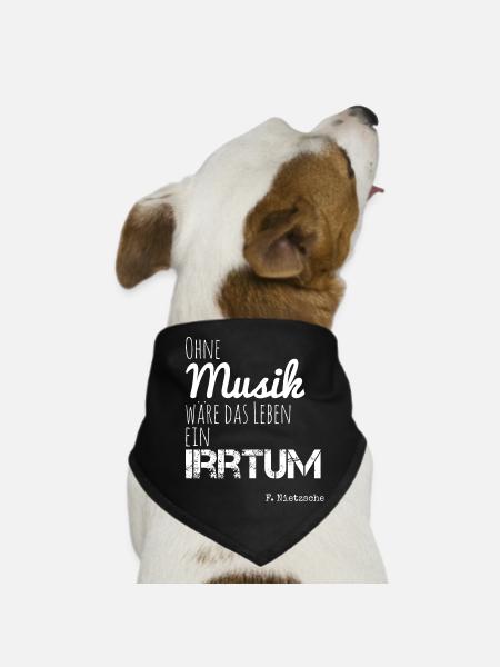 Without music, life would be a mistake - Dog Bandana - black