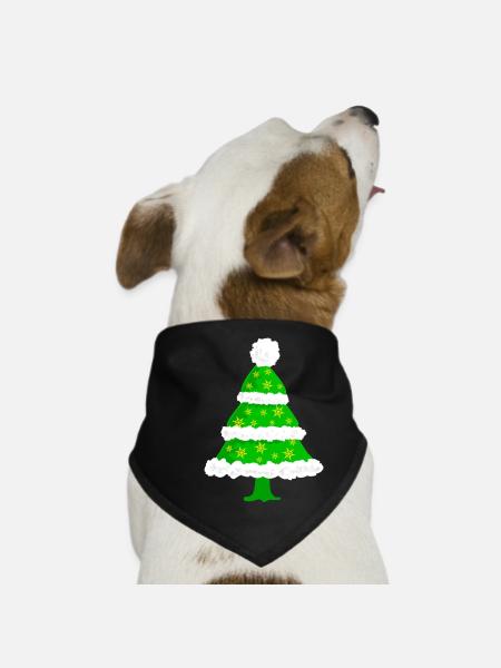 Christmas fir tree - Dog Bandana - black - Front