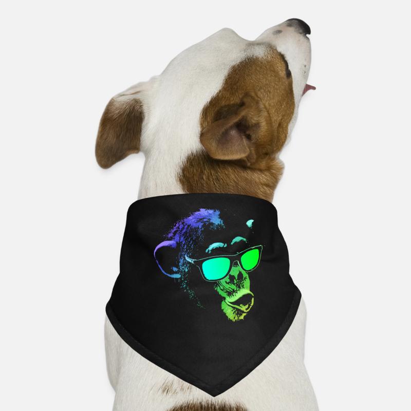 Kühler Affe - Hunde-Bandana - Schwarz