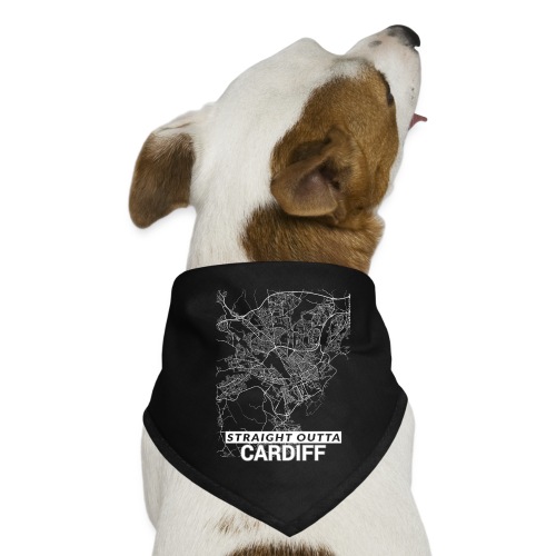Straight Outta Cardiff city map and streets - Dog Bandana