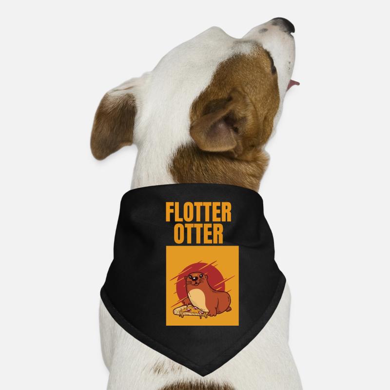 Flotter Otter - Hunde-Bandana - Schwarz