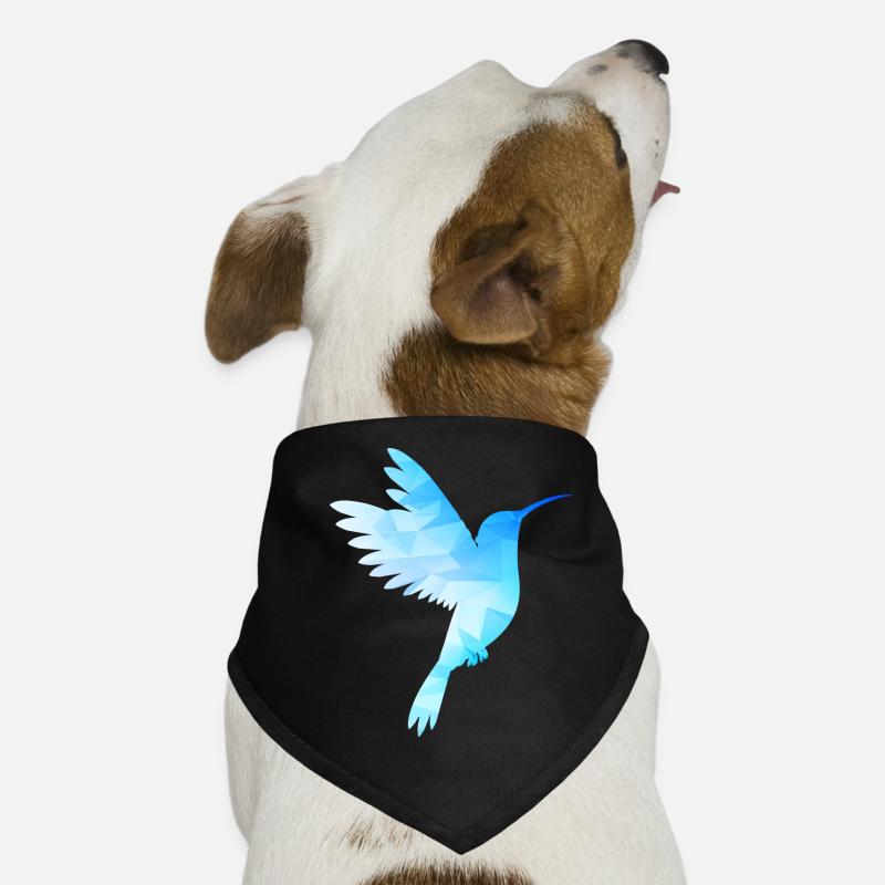Hummingbird white blue bird low poly flies exotic Dog Bandana