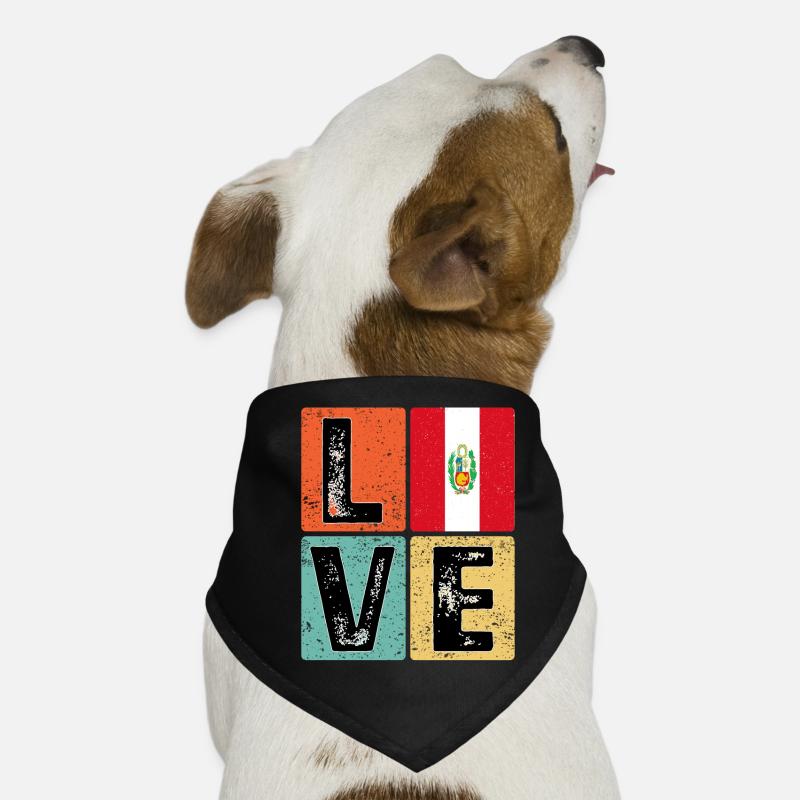 I Love Peru Flag for Peruvian Pride Dog Bandana