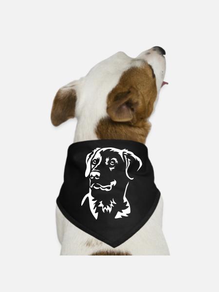 Tête de Labrador « Black Edition » - Bandana pour chien - noir - Devant