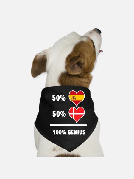 Le Danemark et l'Espagne génie / cadeau - Bandana pour chien - noir - Devant