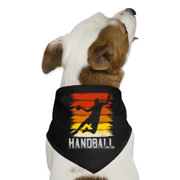 Handball Handballspieler Handballer Vintage Retro - Hunde-Bandana - Schwarz - Vorne