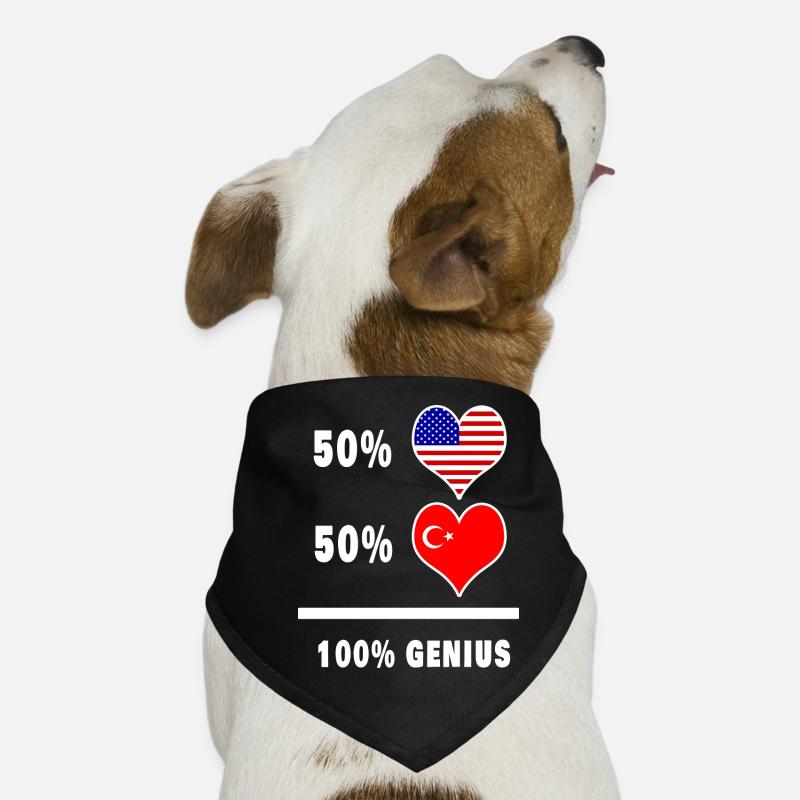 USA and Turkey genius flag design Dog Bandana