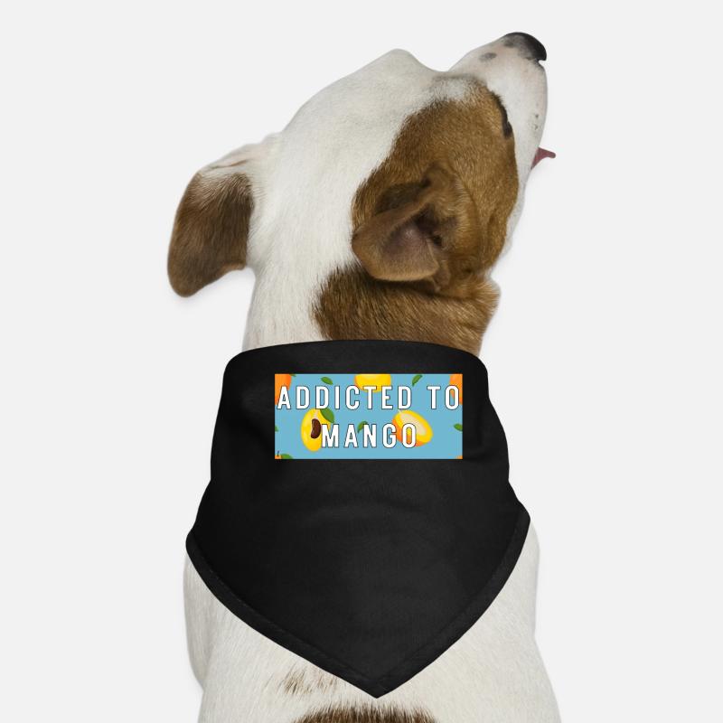 Süchtig Nach Mangos Lieblingsfruchtmuster Sommer - Hunde-Bandana - Schwarz