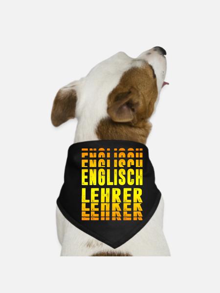 Conception de professeur d’anglais - Bandana pour chien - noir - Devant