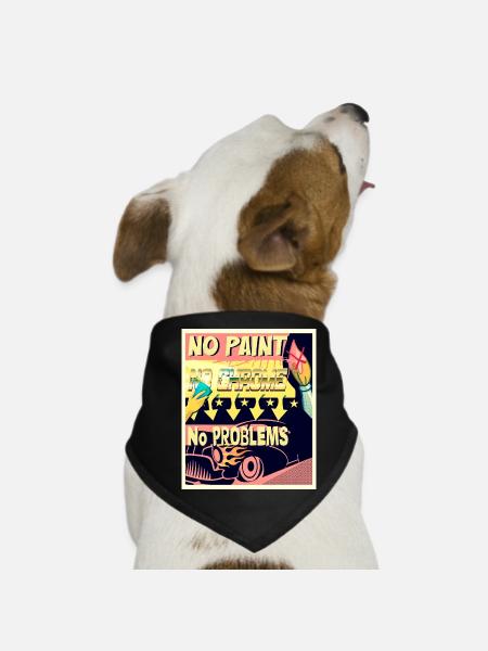 NO PAINT, NO CHROME, NO PROBLEMS - Hunde-Bandana - Schwarz - Vorne