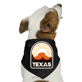Texas Desert Sunset Crest - Hunde-Bandana - Schwarz - Vorne