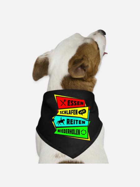 Eat, sleep, ride, repeat - Dog Bandana - black - Front